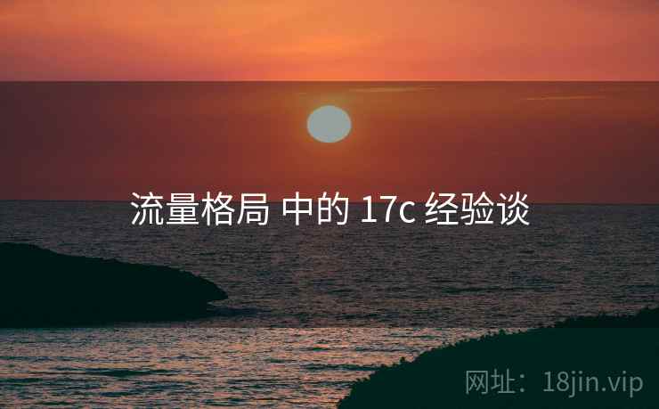 流量格局 中的 17c 经验谈 流量格局 中的 17c 经验谈