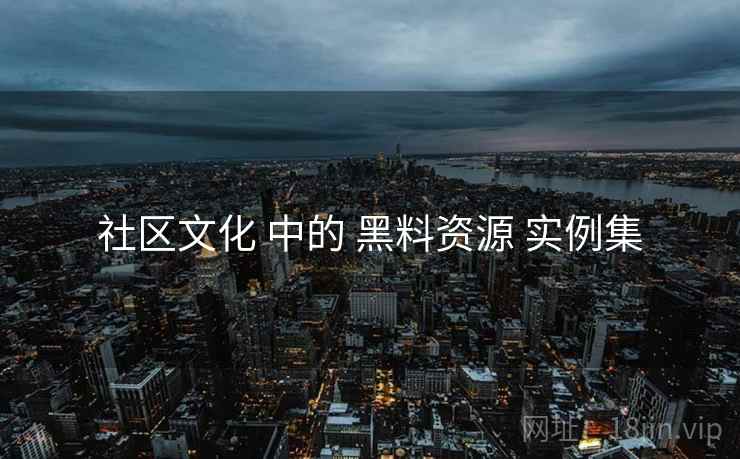 社区文化 中的 黑料资源 实例集 社区文化 中的 黑料资源 实例集