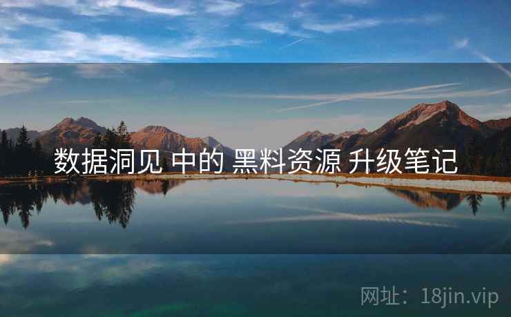 数据洞见 中的 黑料资源 升级笔记
